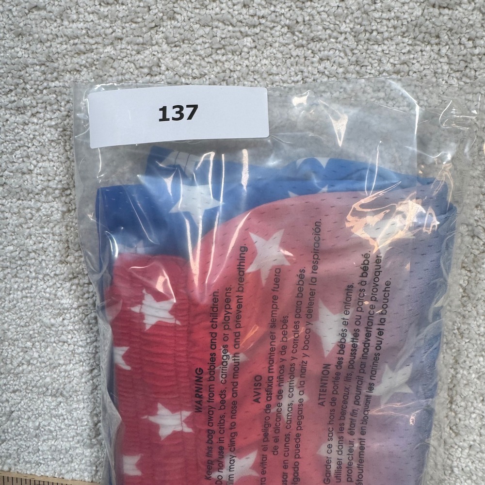 BL101 Athletic Shorts Kids Youth Large Red White Blue Gradient Stars Baseball - Picture 9 of 9